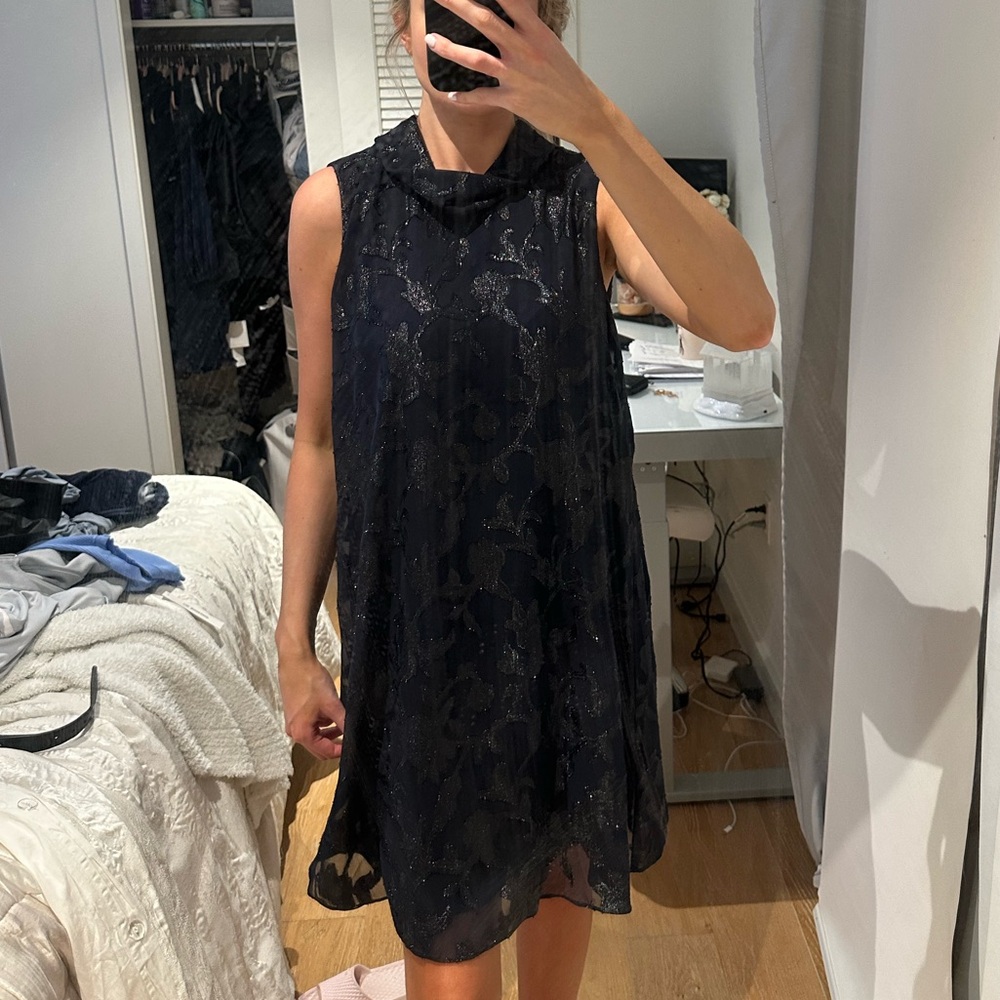 Connected apparel dress navy blueish black